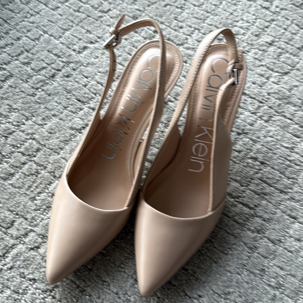 Calvin Klein Women's Nude Slingback Heels